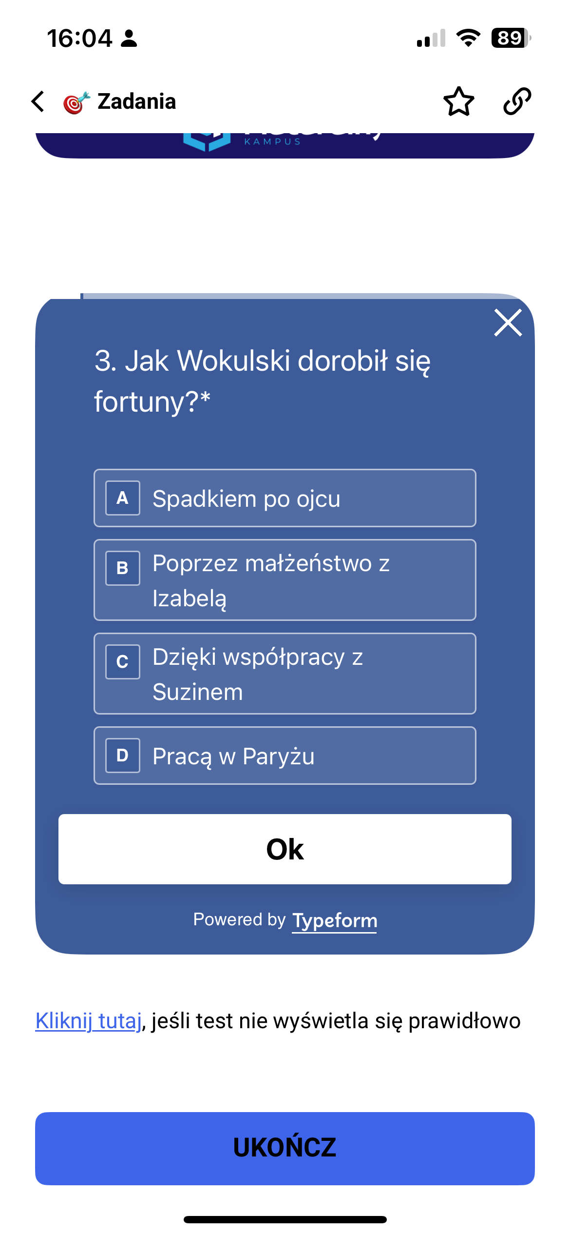 Zadania i quizy